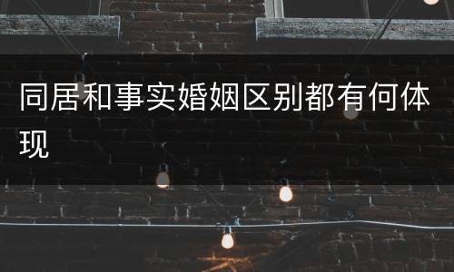 同居和事实婚姻区别都有何体现