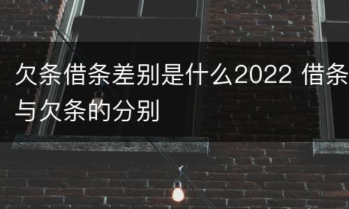 欠条借条差别是什么2022 借条与欠条的分别