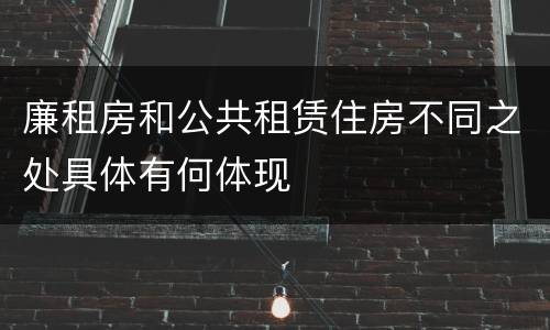 廉租房和公共租赁住房不同之处具体有何体现