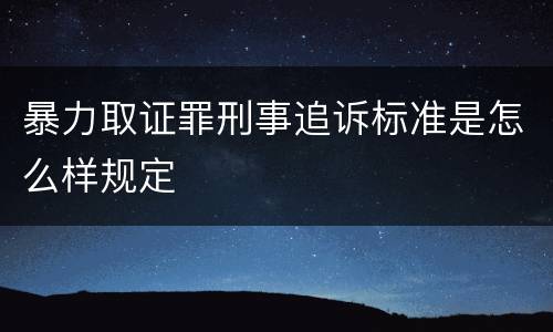暴力取证罪刑事追诉标准是怎么样规定