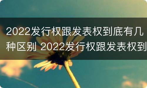 2022发行权跟发表权到底有几种区别 2022发行权跟发表权到底有几种区别呢