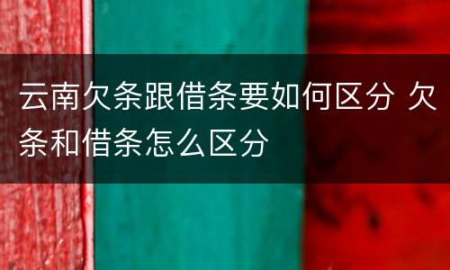 云南欠条跟借条要如何区分 欠条和借条怎么区分