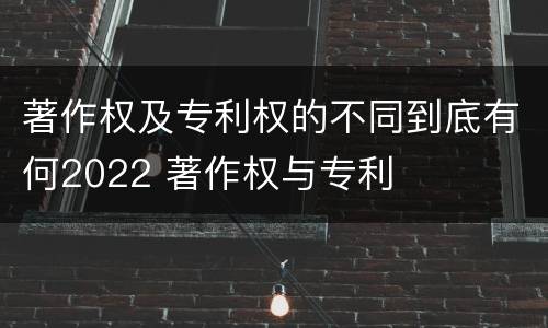 著作权及专利权的不同到底有何2022 著作权与专利