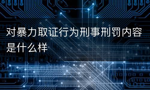 对暴力取证行为刑事刑罚内容是什么样