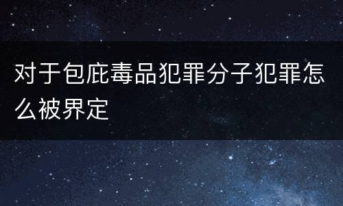 对于包庇毒品犯罪分子犯罪怎么被界定