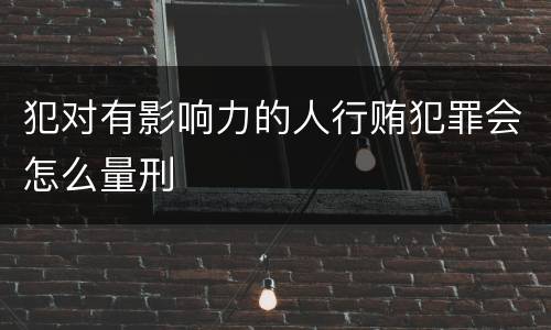 犯对有影响力的人行贿犯罪会怎么量刑