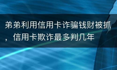 弟弟利用信用卡诈骗钱财被抓，信用卡欺诈最多判几年