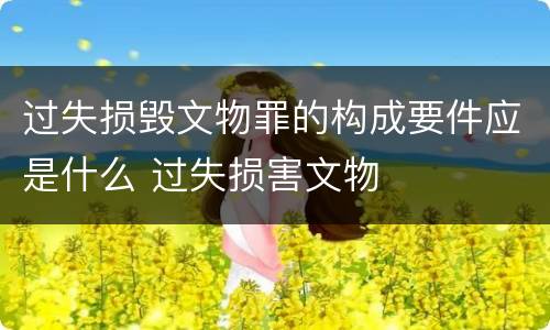 过失损毁文物罪的构成要件应是什么 过失损害文物