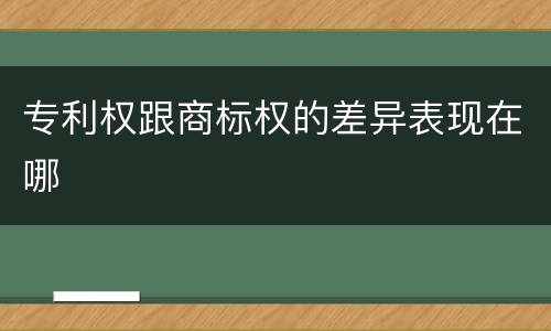 专利权跟商标权的差异表现在哪