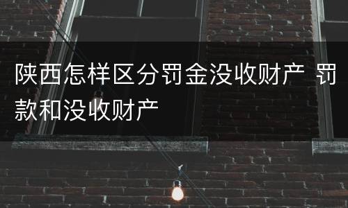 陕西怎样区分罚金没收财产 罚款和没收财产
