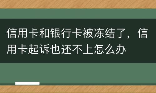 信用卡和银行卡被冻结了，信用卡起诉也还不上怎么办