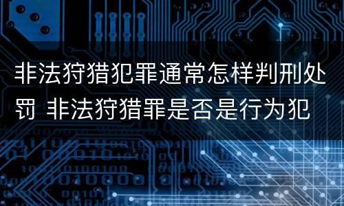 非法狩猎犯罪通常怎样判刑处罚 非法狩猎罪是否是行为犯