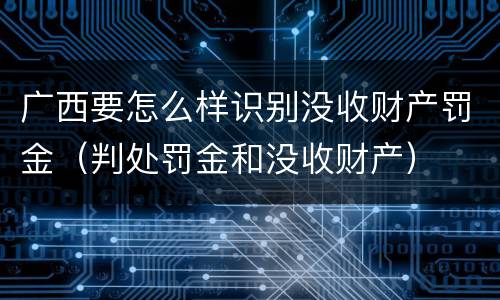 广西要怎么样识别没收财产罚金（判处罚金和没收财产）