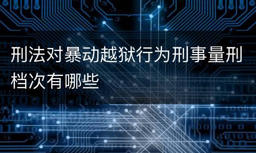 刑法对暴动越狱行为刑事量刑档次有哪些