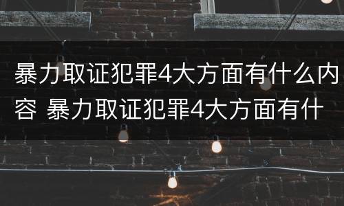 暴力取证犯罪4大方面有什么内容 暴力取证犯罪4大方面有什么内容和要求