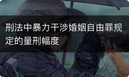 刑法中暴力干涉婚姻自由罪规定的量刑幅度