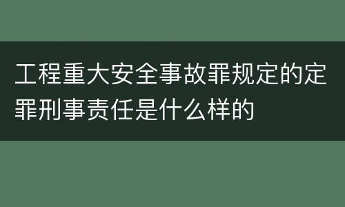 工程重大安全事故罪规定的定罪刑事责任是什么样的