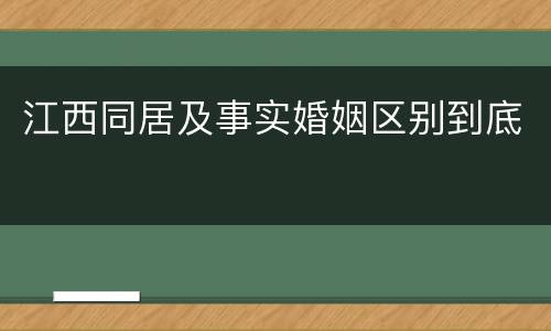 江西同居及事实婚姻区别到底