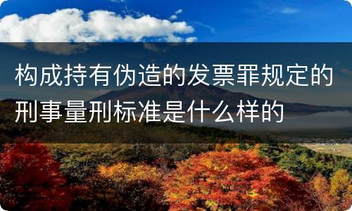 构成持有伪造的发票罪规定的刑事量刑标准是什么样的