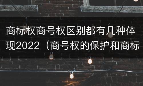 商标权商号权区别都有几种体现2022（商号权的保护和商标权的保护一样是全国性范围的）