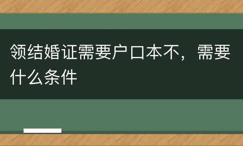 领结婚证需要户口本不，需要什么条件