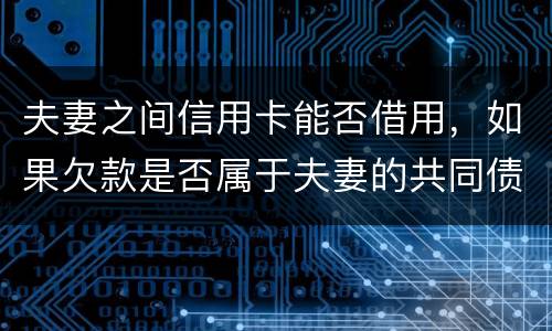 夫妻之间信用卡能否借用，如果欠款是否属于夫妻的共同债务