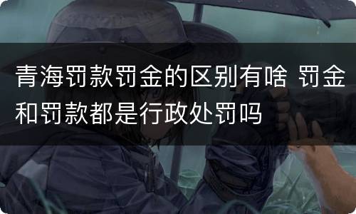 青海罚款罚金的区别有啥 罚金和罚款都是行政处罚吗