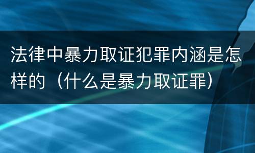法律中暴力取证犯罪内涵是怎样的（什么是暴力取证罪）