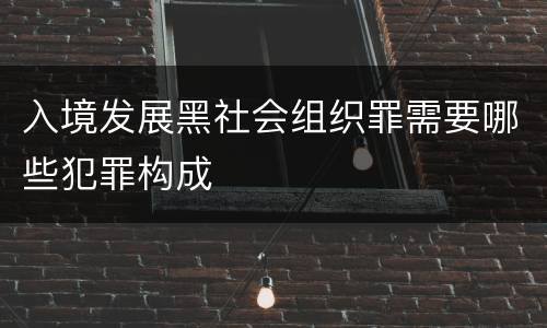 入境发展黑社会组织罪需要哪些犯罪构成