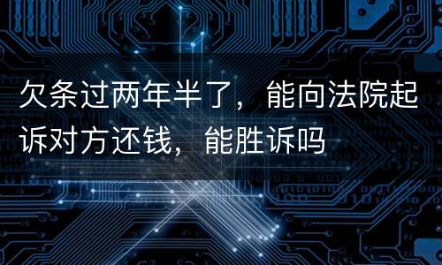 欠条过两年半了，能向法院起诉对方还钱，能胜诉吗
