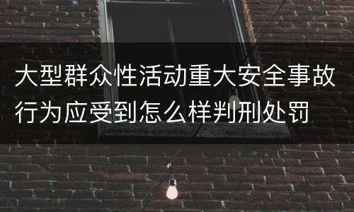 大型群众性活动重大安全事故行为应受到怎么样判刑处罚