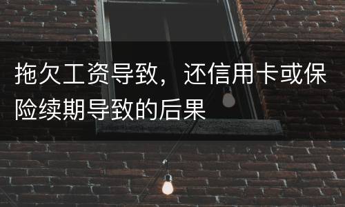 拖欠工资导致，还信用卡或保险续期导致的后果