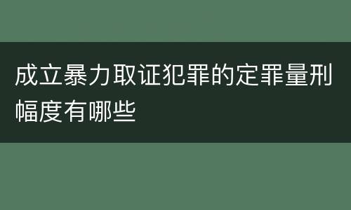 成立暴力取证犯罪的定罪量刑幅度有哪些