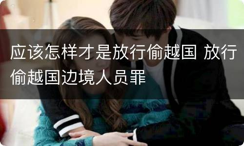 应该怎样才是放行偷越国 放行偷越国边境人员罪