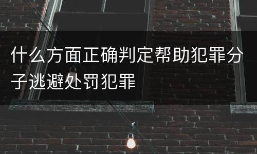 什么方面正确判定帮助犯罪分子逃避处罚犯罪