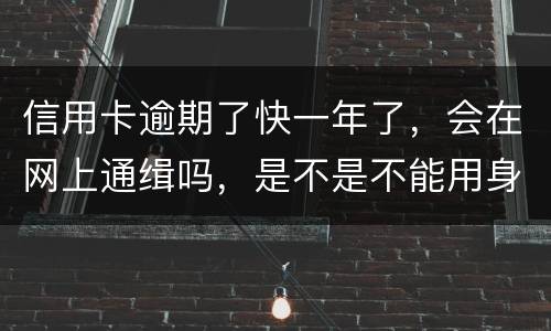信用卡逾期了快一年了，会在网上通缉吗，是不是不能用身份证了