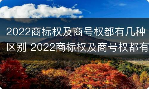 2022商标权及商号权都有几种区别 2022商标权及商号权都有几种区别和用途