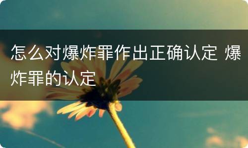 怎么对爆炸罪作出正确认定 爆炸罪的认定