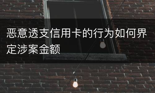 恶意透支信用卡的行为如何界定涉案金额