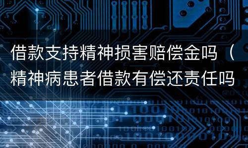 借款支持精神损害赔偿金吗（精神病患者借款有偿还责任吗?）