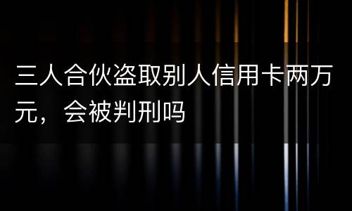三人合伙盗取别人信用卡两万元，会被判刑吗