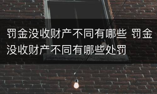 罚金没收财产不同有哪些 罚金没收财产不同有哪些处罚