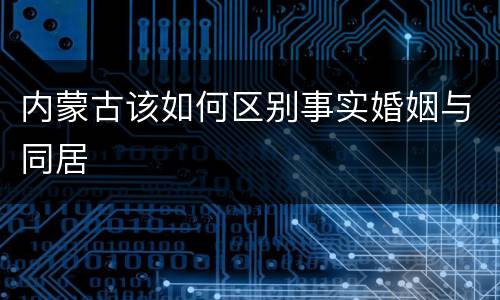 内蒙古该如何区别事实婚姻与同居