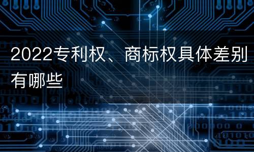 2022专利权、商标权具体差别有哪些