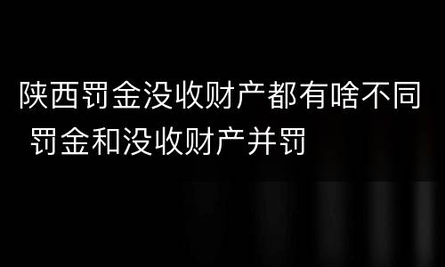 陕西罚金没收财产都有啥不同 罚金和没收财产并罚