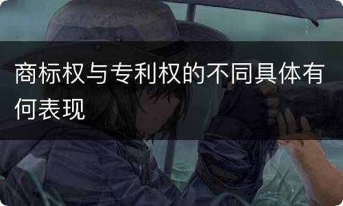 商标权与专利权的不同具体有何表现