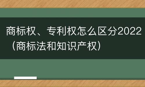 商标权、专利权怎么区分2022（商标法和知识产权）