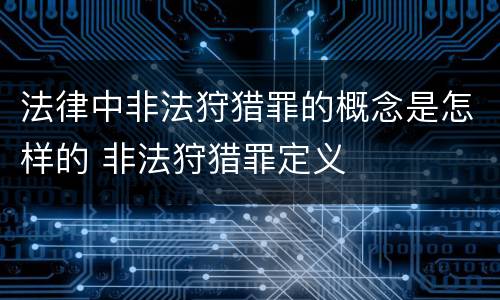 法律中非法狩猎罪的概念是怎样的 非法狩猎罪定义