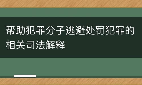 帮助犯罪分子逃避处罚犯罪的相关司法解释