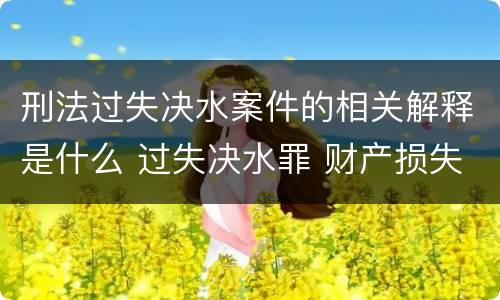 刑法过失决水案件的相关解释是什么 过失决水罪 财产损失标准